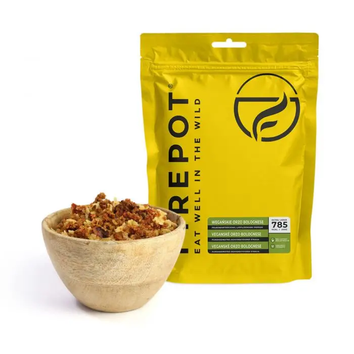 Okazja Żywność dehydratyzowana FIREPOT WEGAŃSKIE ORZO BOLOGNESE 690g (XL) / 785kcal