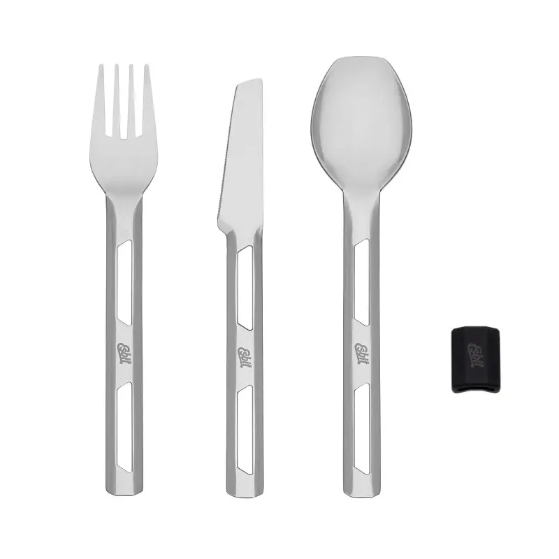 Tylko dziś Sztućce Turystyczne 3-Częściowy z Silikonową Opaską Esbit Stainless Steel (TC4L-ST-BK)