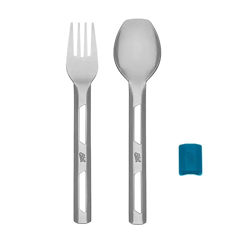 Nowy Sztućce Turystyczne Cutlery Set z Silikonową Opaską Esbit L Polar Blue (STC-2SL-PB-L)