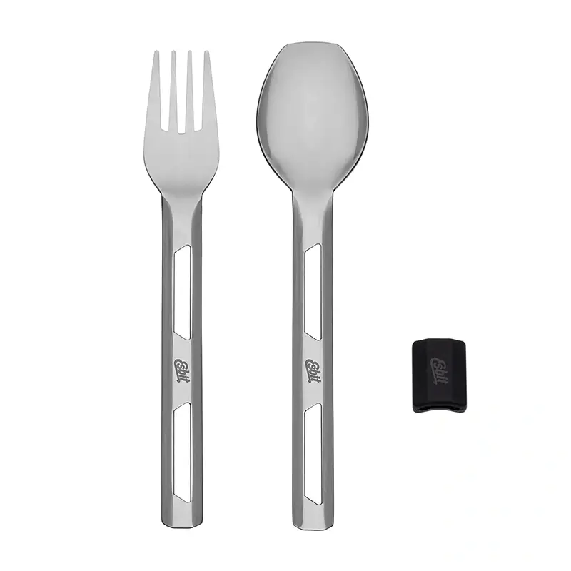 Sztućce Turystyczne Cutlery Set z Silikonową Opaską Esbit L Czarne (STC-2SL-BK) Najlepsza cena