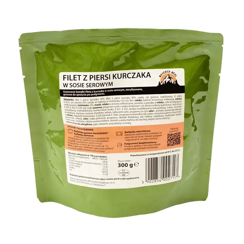 Okazja Racja Żywnościowa Filet z Kurczaka w Sosie Serowym 300g Maverick (14691606230)