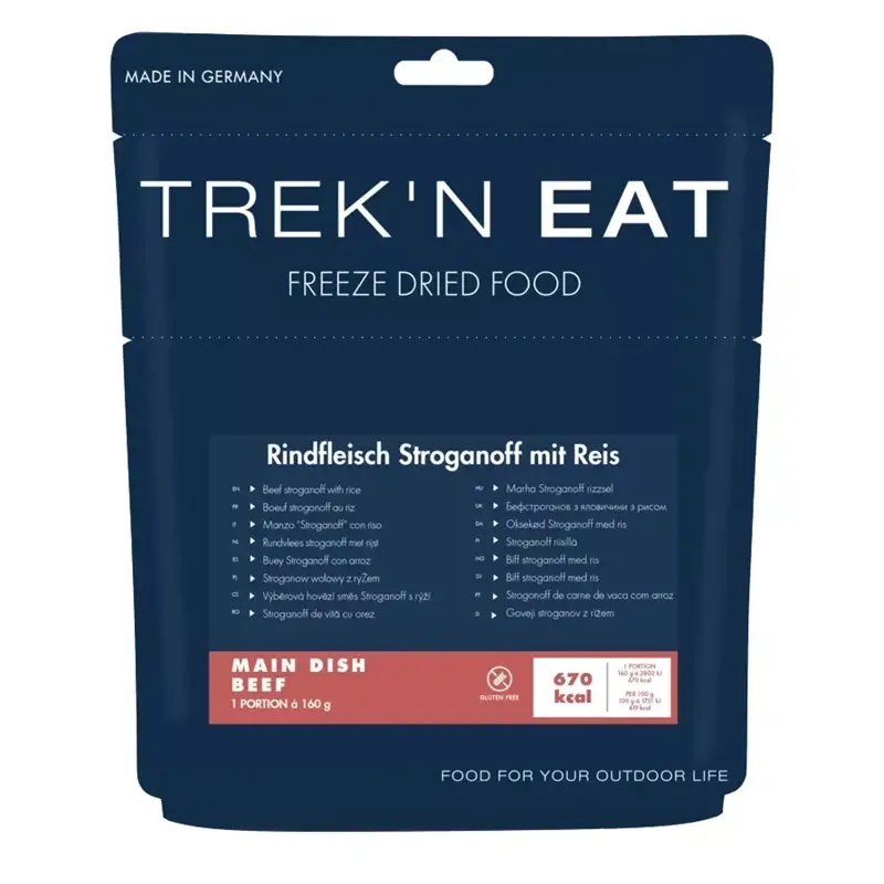 Danie Liofilizowane Strogonow Wołowy Z Ryżem 160 g Trek'n Eat Ograniczona ilość