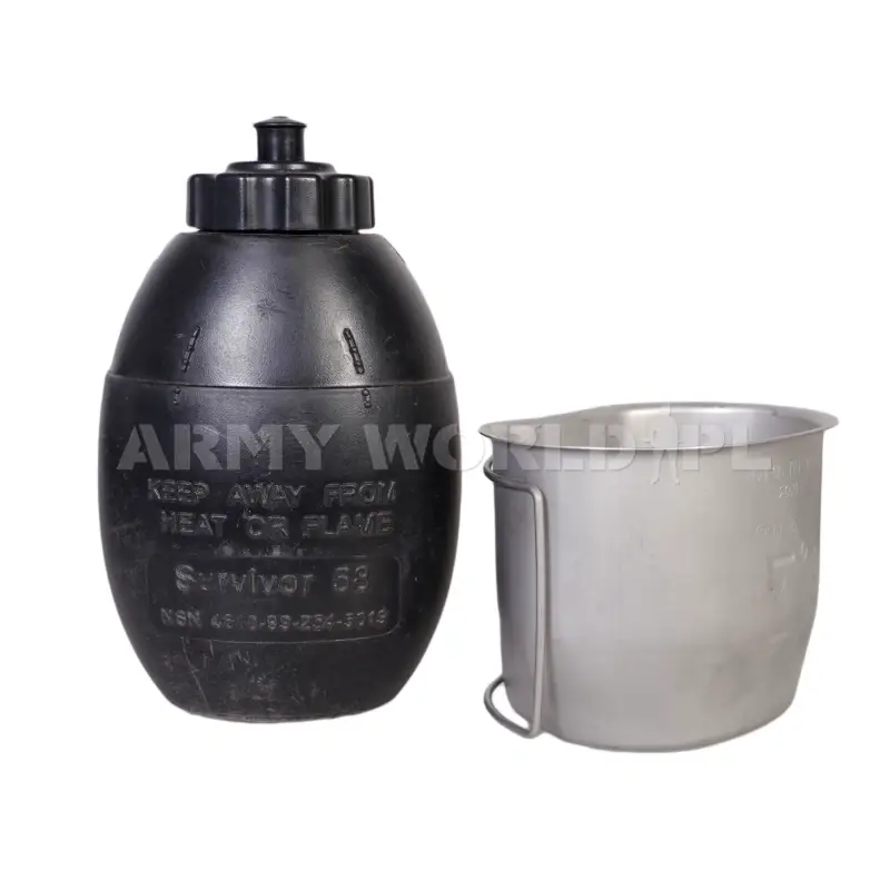 Oferta czasowa Manierka Wojskowa z Kubkiem Jungle Survivor 58 Czarna Oryginał Demobil DB