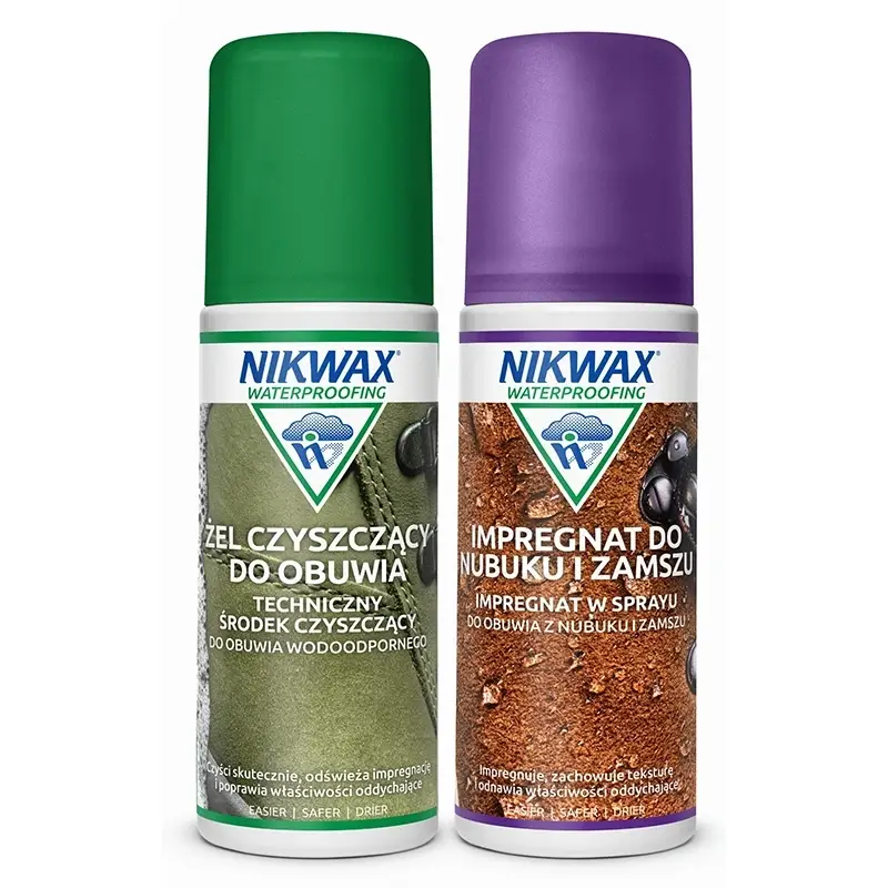 Bezpieczna płatność Zestaw Do Czyszczenia i ImpregnacjiObuwia z Nubuku i Zamszu Nikwax 2 x 125 ml