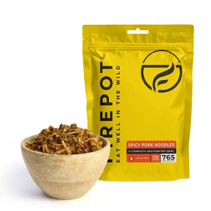 Nowy Danie Liofilizowane Orientalne Nudle Z Wieprzowiną XL 160 g FIREPOT