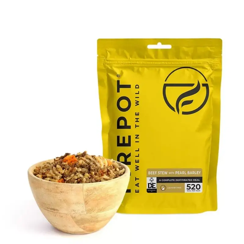 Danie Liofilizowane Gulasz Wołowy Z Jęczmieniem Perłowym 110g FIREPOT Premium