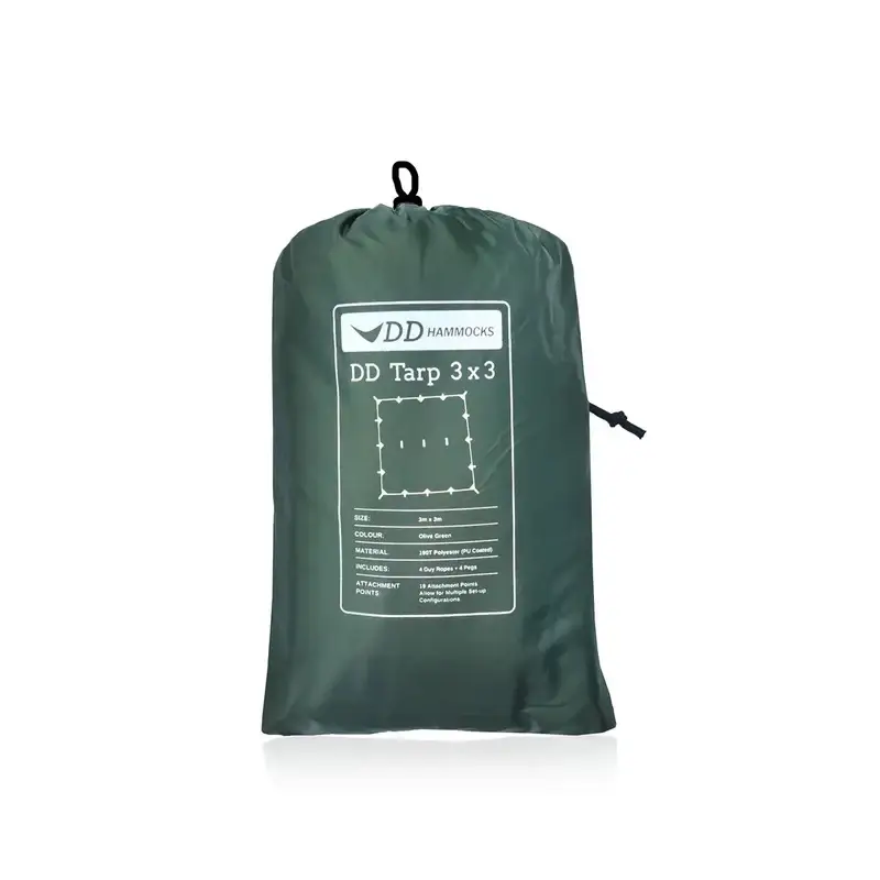 Super okazja Płachta Biwakowa Tarp 3x3 DD Hammocks Olive Green