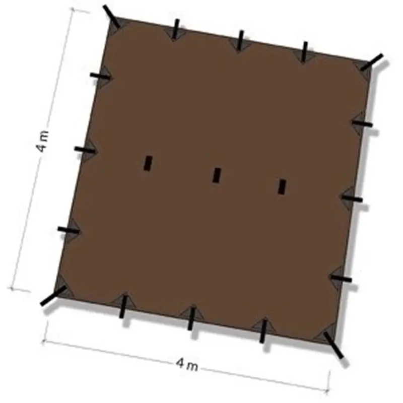 Płachta Biwakowa Tarp 4x4 DD Hammocks Coyote Brown Popularny