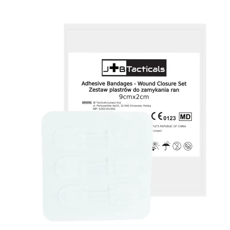 Taniej Zestaw Plastrów Do Zamykania Ran 9 x 2 cm JB Tacticals (JB-BDG- 0013)