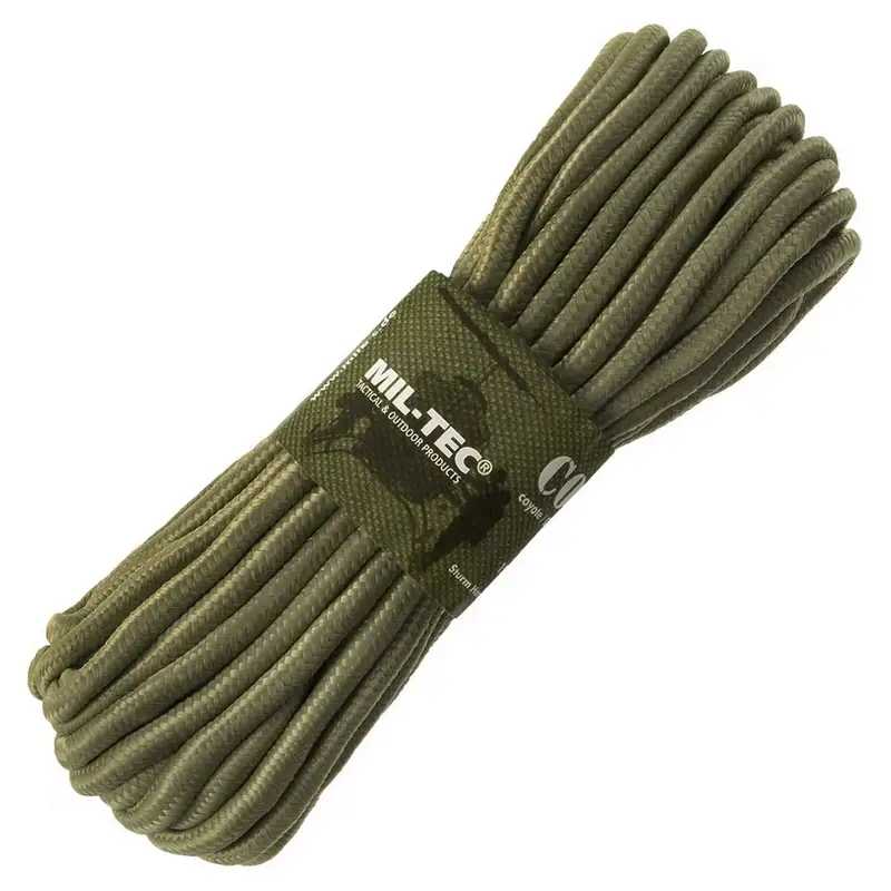 Linka Commando 9 mm x 15 m Mil-Tec Olive (15941001-009) Tani