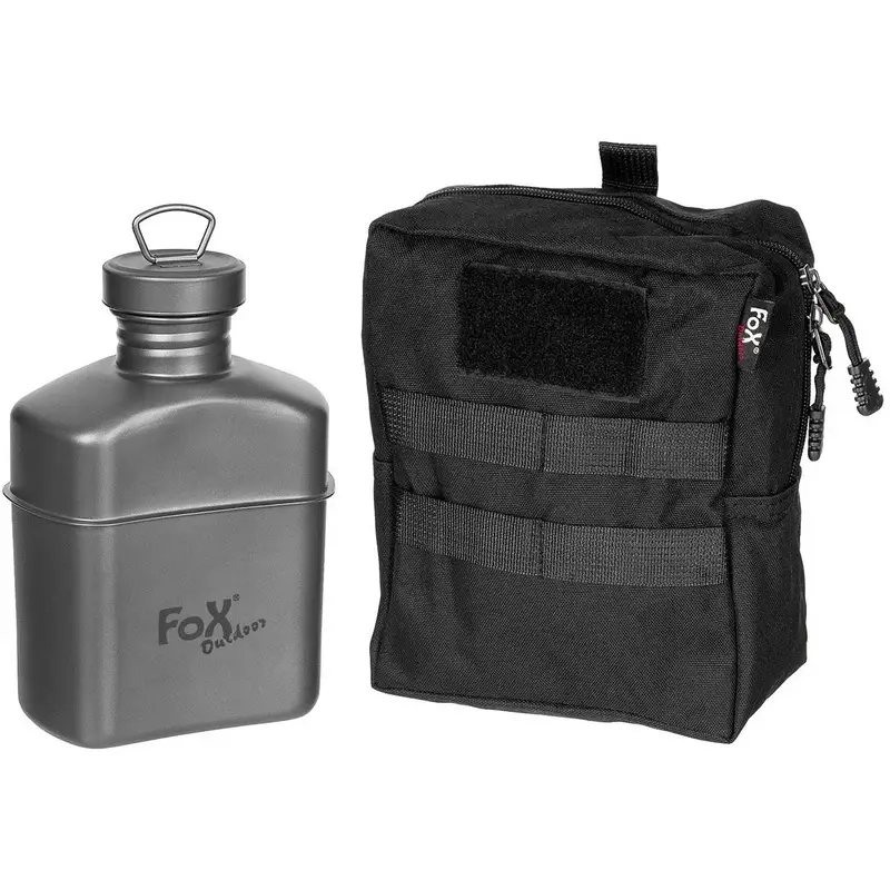 Manierka Tytanowa 1L Z Pokrowcem Fox Outdoor (33260) Hit cenowy