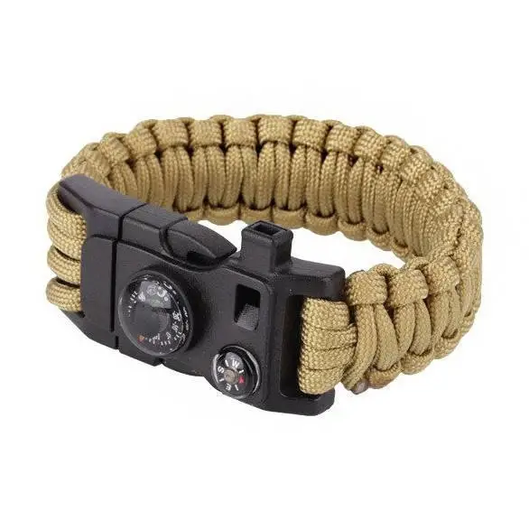Ostatnia szansa Bransoleta Paracord Z Krzesiwem I Kompasem 9'' 101 Inc. Coyote (469565)