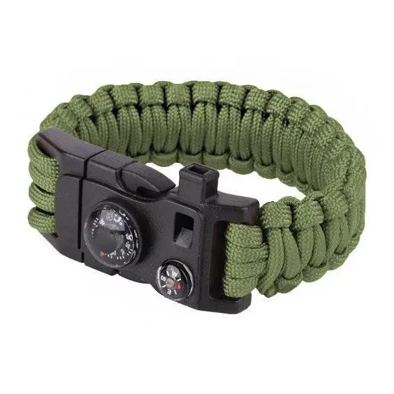 Bransoleta Paracord Z Krzesiwem I Kompasem 9'' 101 Inc. Olive (469565) Zamów teraz