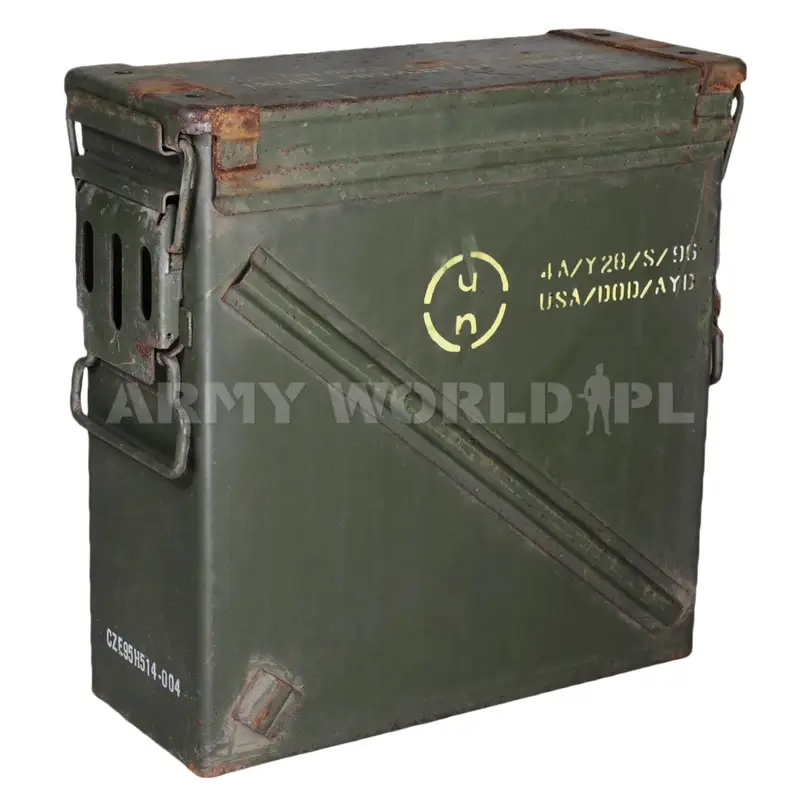 Skrzynia Na Amunicję Metalowa Wąska 14 x 35 x 32 cm Olive Oryginał Demobil DB Ostatnia szansa
