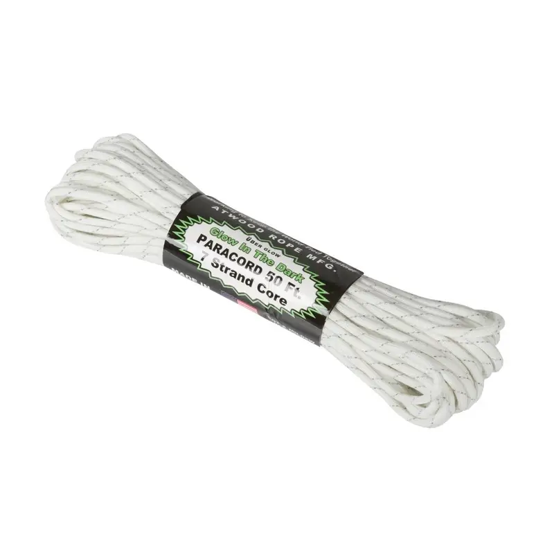 Świecąca W Ciemności Linka 350 Paracord Glow In The Dark (50ft) Atwood Rope MFG Biała (CD-PU5-NL-20) Tylko dziś