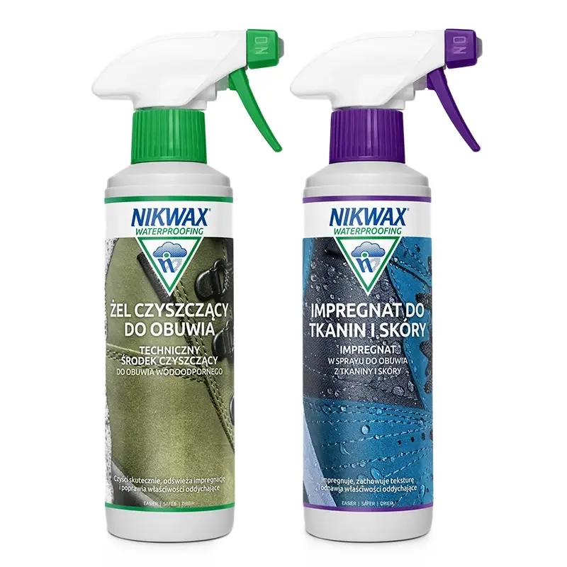 Tani Zestaw Do Czyszczenia i Impregnacji Obuwia z Tkanin i Skóry Nikwax 2x 300 ml