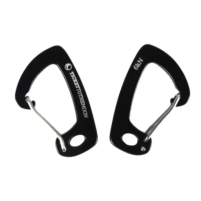 Karabińczyk 2x Aluminium Carabiner 6kN Ticket to the Moon Czarny (TMBINER06) Taniej