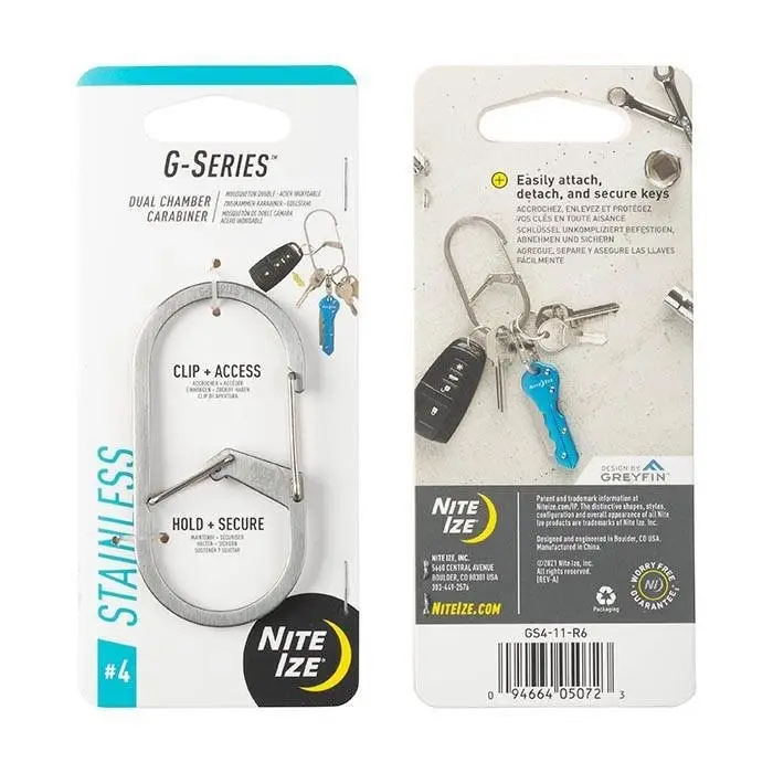 Zniżka Karabińczyk z Podwójną Komorą G-Series #4 Stalowy Nite Ize Srebrny (GS4-11-R6)