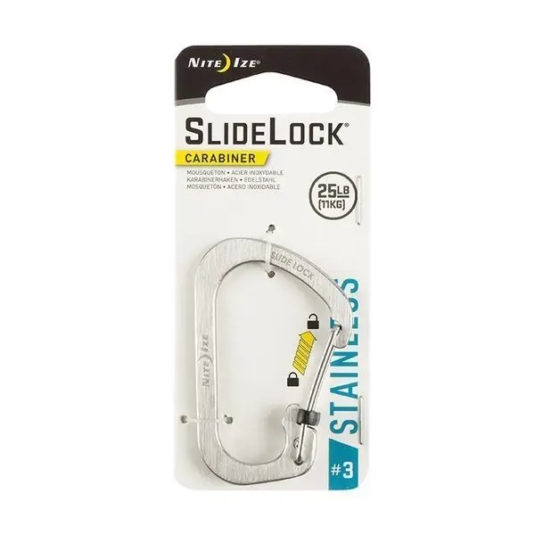 Premium Karabinek SlideLock® Carabiner Stainless Steel #3 Nite Ize Srebrny (CSL3-11-R6)
