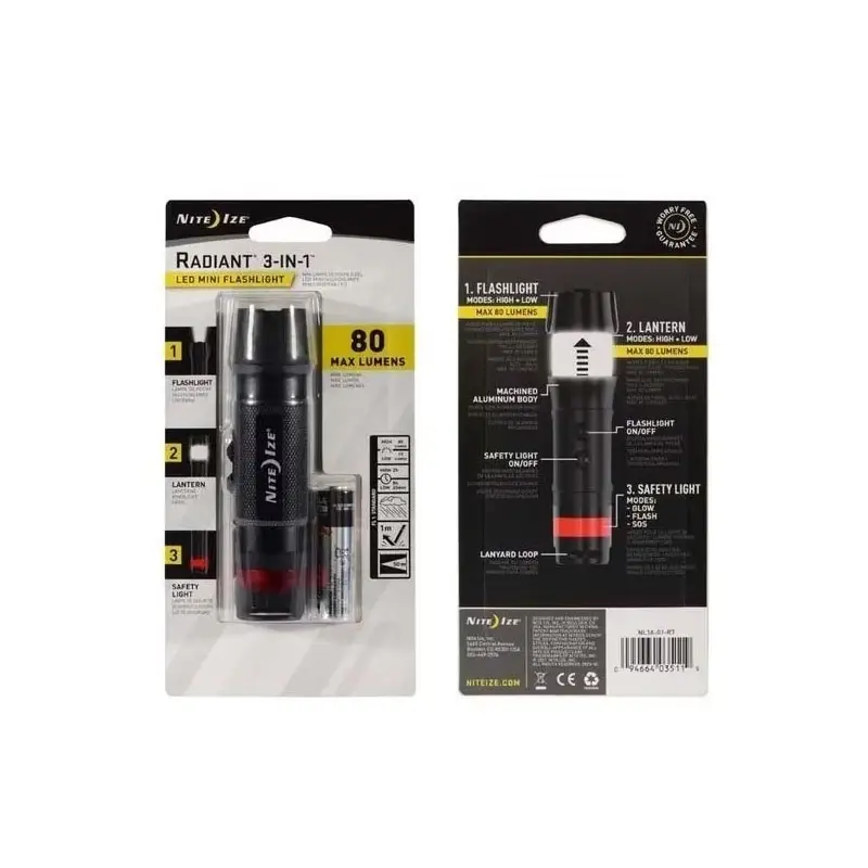 Darmowy zwrot Latarka Radiant 3w1 Led Mini Nite Ize Czarna (NL1B-01-R7)