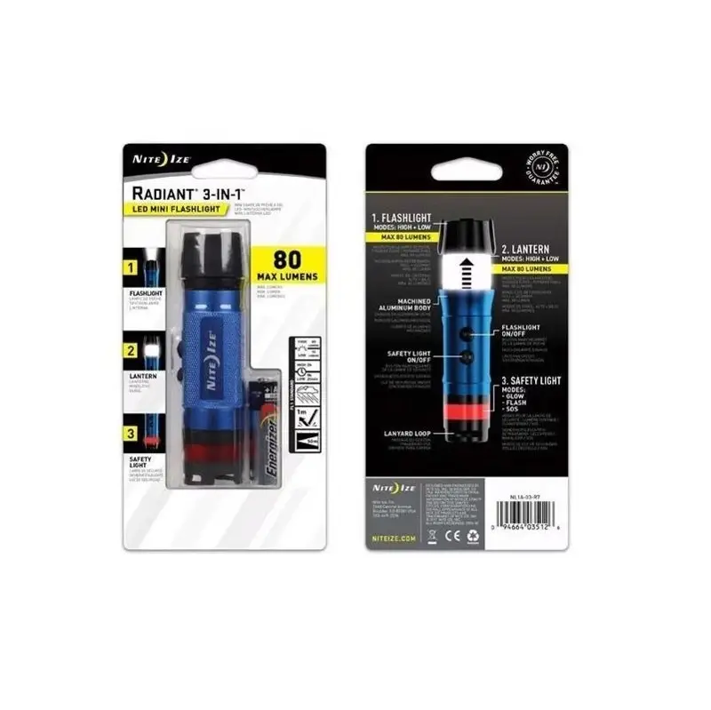Darmowy zwrot Latarka Radiant 3w1 Led Mini Nite Ize Niebieska (NL1B-03-R7)
