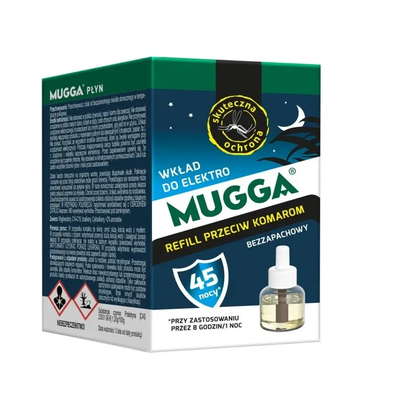 Wkład Electro Odstraszający Komary MUGGA 45 Nocy 35 ml Niska cena