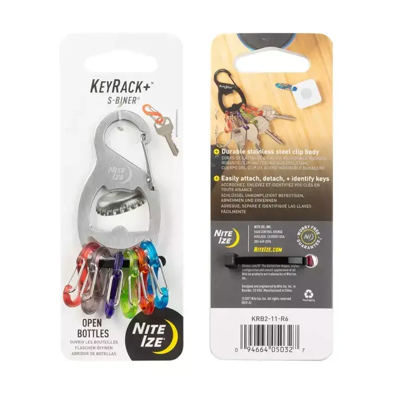 Karabinek Na Klucze Z Otwieraczem S-Biner KeyRack Plus Nite Ize Srebrny (KRB2-11-R6) Zniżka