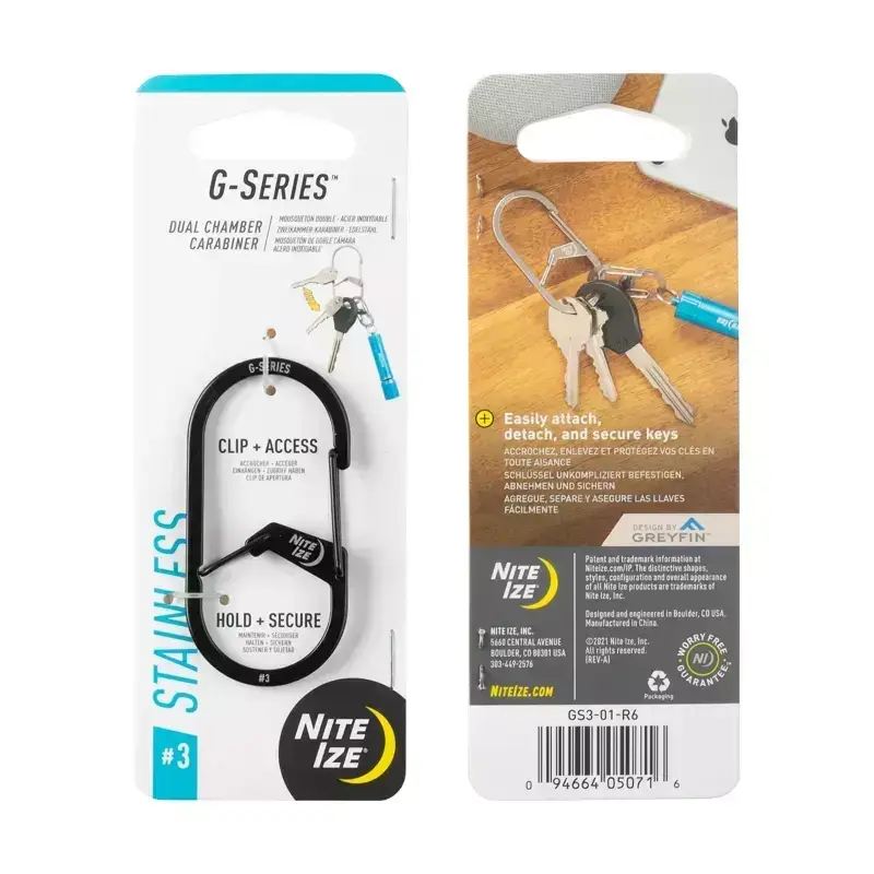 Karabinek G-Series Dual Chamber Carabiner #3 Nite Ize Czarny (GS3-01-R6) Dodaj do koszyka