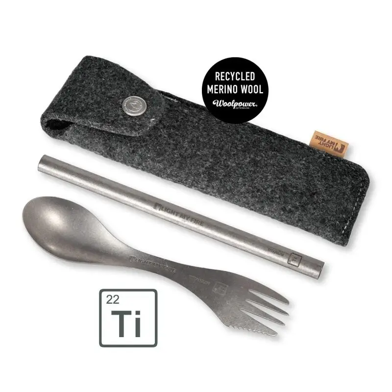 Niezbędnik Spork & STRAW Kit Titanium + Pokrowiec Light My Fire (4218301110) Do wyczerpania zapasów