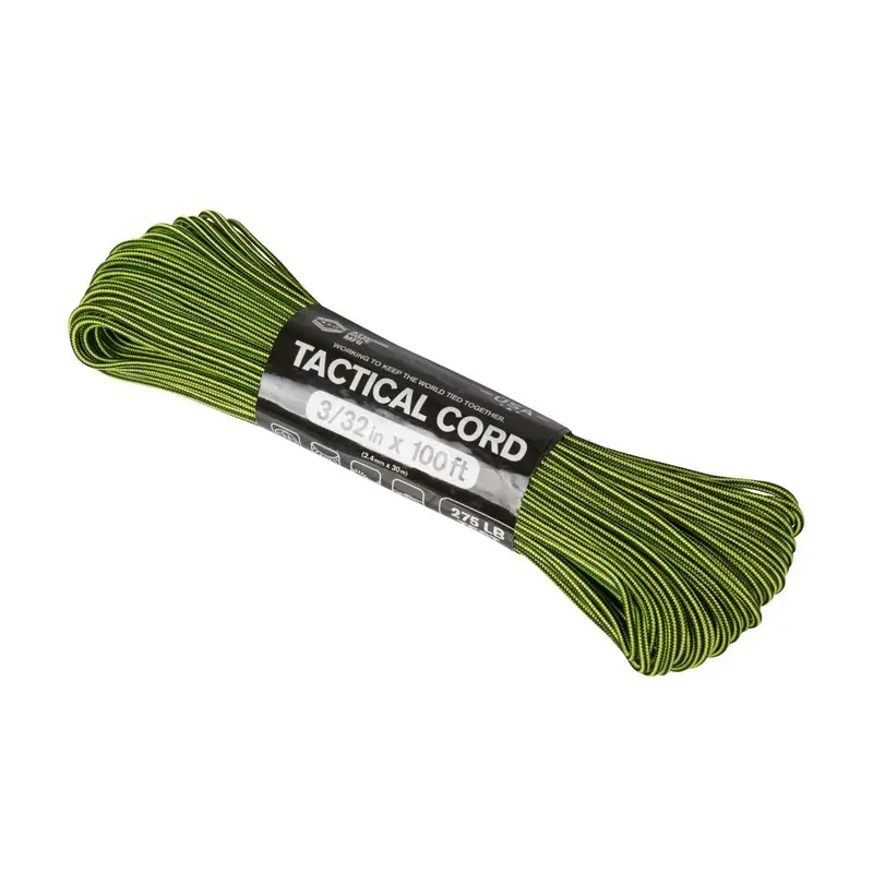Linka Tactical 275 Cord (100ft) Atwood Rope MFG Neon Yellow & Black Stripes (CD-TC1-NL-0J) Szybka dostawa