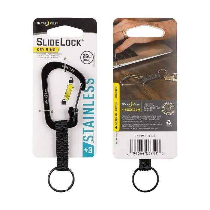 Wyjątkowa oferta Karabinek Key Ring S-Biner #3 Stal Nierdzewna Nite Ize Czarny (CSLW3-01-R6)