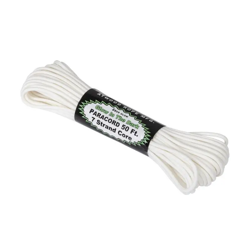 Świecąca W Ciemności Linka 550 Paracord Glow In The Dark (50ft) Atwood Rope MFG Biała (CD-PG5-NL-20) Tylko dziś