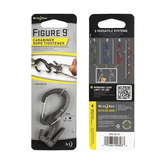 Tani Karabinek Z Zaciskiem Carabiner Figure 9 Small Aluminiowy Nite Ize Czarny (C9S-02-01)
