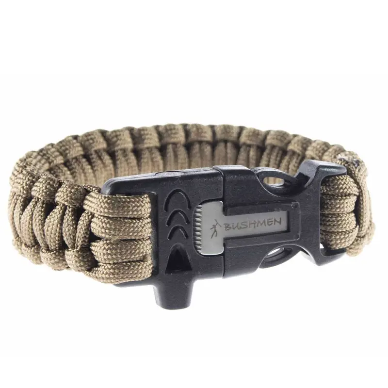 Wyprzedaż Bransoleta Paracord Z Krzesiwem I Gwizdkiem Bushmen Coyote (BU BRCA 3)