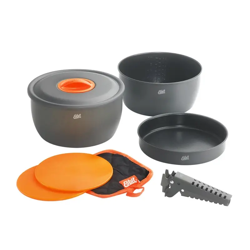 Wysoka jakość Zestaw Naczyń Turystycznych Esbit Aluminium Cookware 3 Non-Stick (CW2500NS)