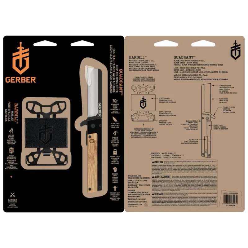 Nóż Składany Quadrant Bamboo Gerber Black + Barbill Wybór klientów