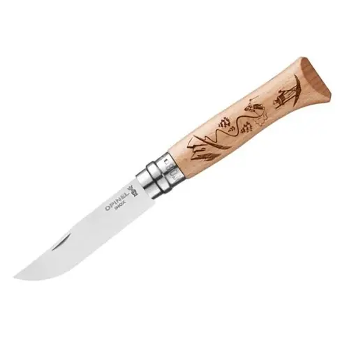 Tani Nóż Składany OPINEL INOX N°8 Mountain Sport Ski Natural (002188)
