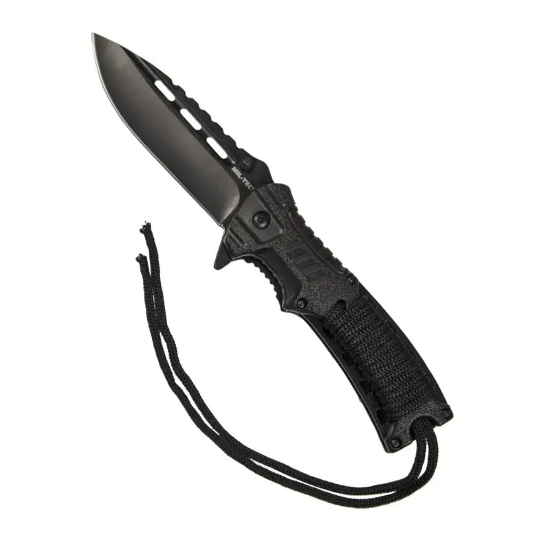 Nóż Składany Paracord Black Z Krzesiwem Mil-tec (15318400) Łatwy zwrot