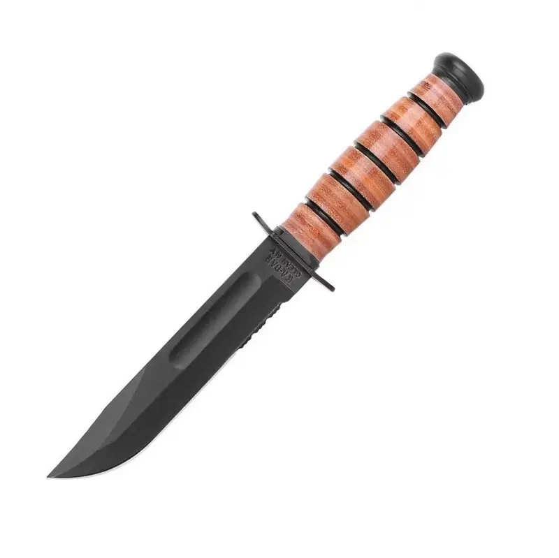 Zamów dziś Nóż USMC Short Serrated + Pochwa Skórzana Ka-Bar (1252)