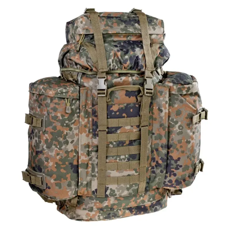 Nie przegap Plecak Turystyczny BW Mountain 80l + 20l Kieszenie Boczne A.Blöchl Flecktarn Camo (080576)