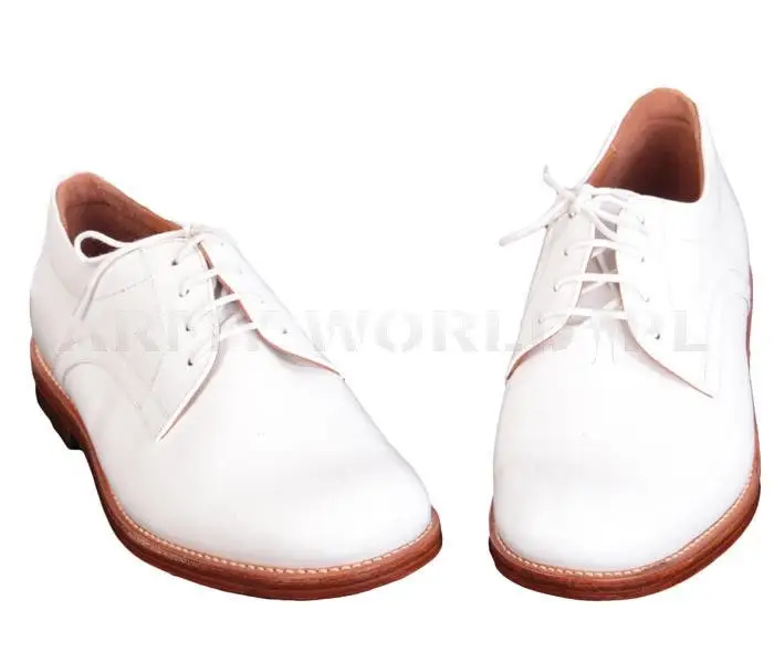Buty Skórzane Galowe Holenderskie Defense / Van Lier Białe Oryginał Nowe Łatwy zwrot