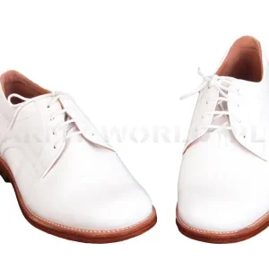 Buty Skórzane Galowe Holenderskie Defense / Van Lier Białe Oryginał Demobil DB Oferta czasowa