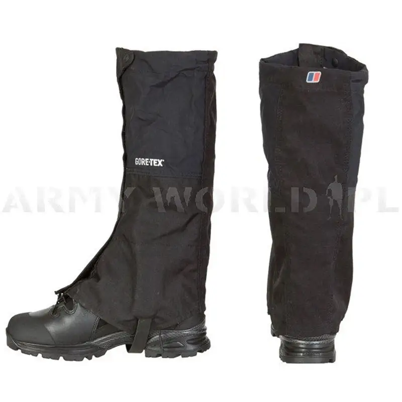 Wysoka jakość Stuptuty Berghaus GORE-TEX GTX Gaiters Czarne Oryginał Demobil II Gatunek