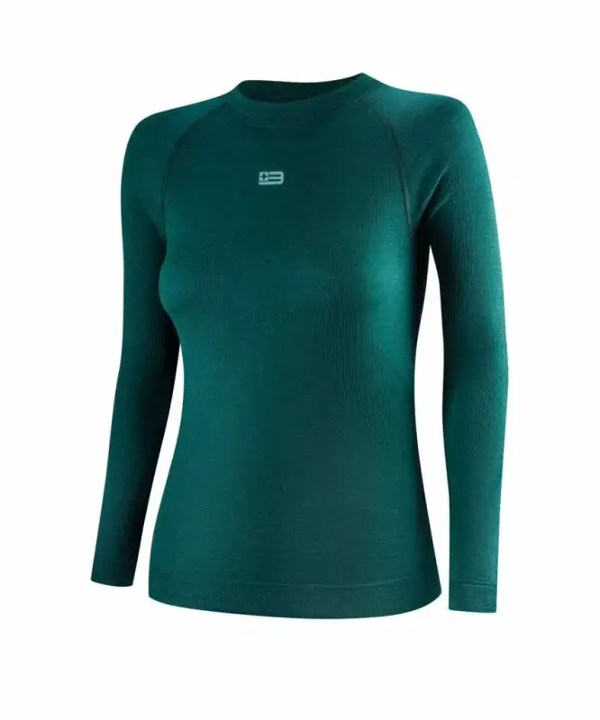 Wełniana Koszulka Damska Z Długim Rękawem Termoaktywna ACTIVE MERINO Brubeck Zielona (LS1734W) Zamów dziś
