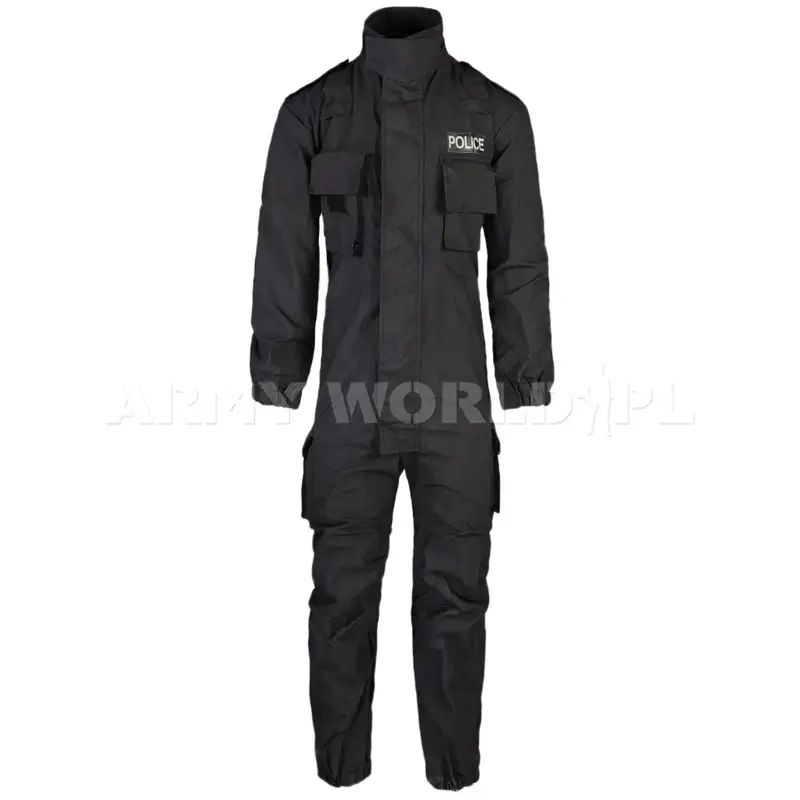Kombinezon Wojskowy Brytyjski Trudnopalny Police Model 563 Czarny Oryginał Demobil BDB Oferta czasowa