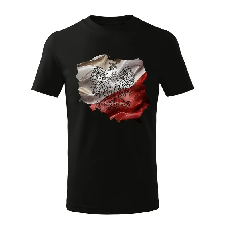 Kup teraz T-shirt Dziecięcy Mapa Godło Real Patriot Czarna