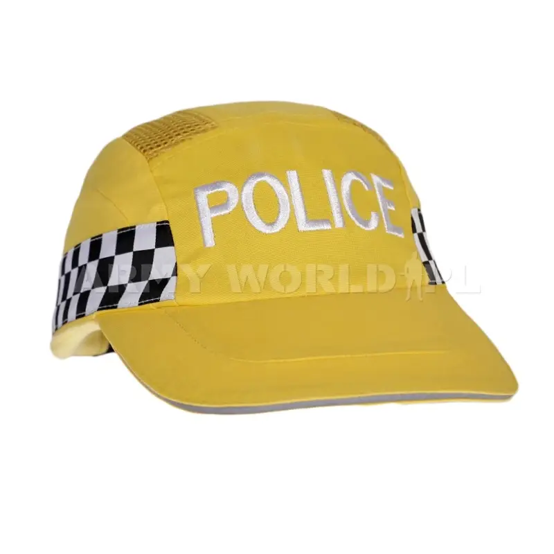 Brytyjska Czapka Policyjna Baseball Usztywniana Police Bump Cap Żółta Oryginał Nowa Obniżka ceny