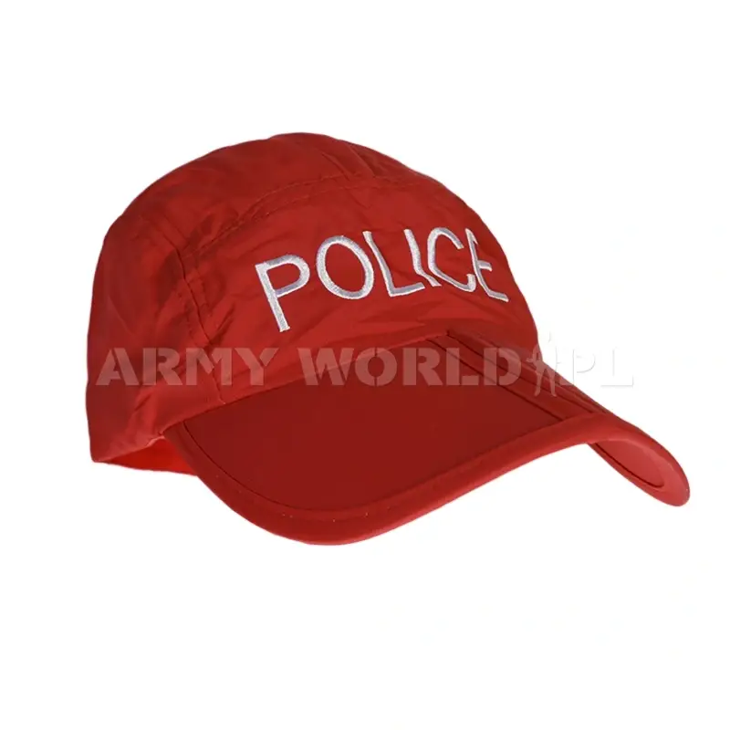 Czapka Policyjna Brytyjska Składana Folding Peak Cap Hi-Vis Czerwona Oryginał Nowa Obniżka ceny