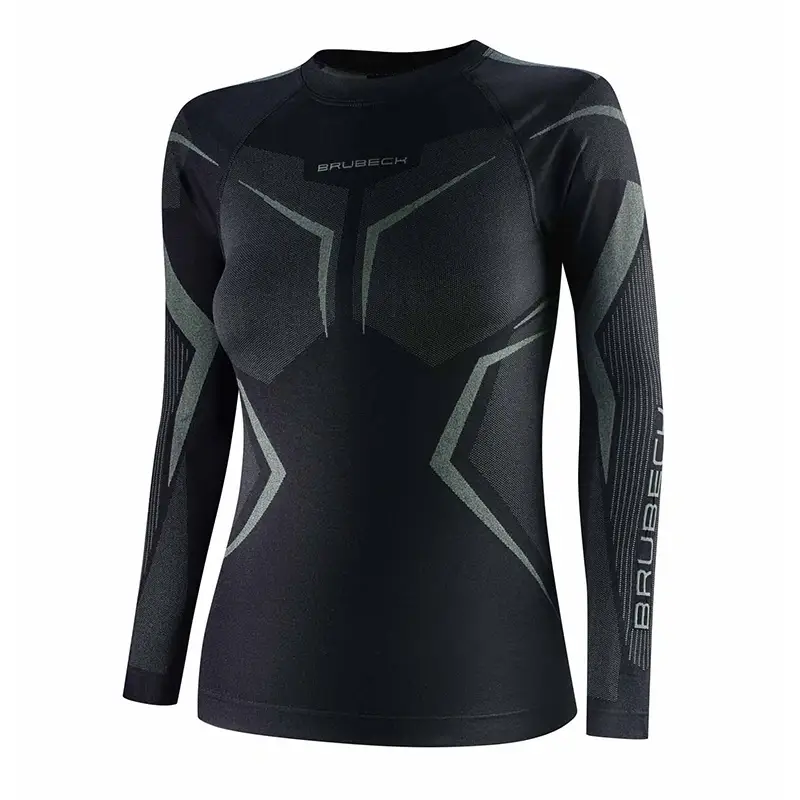 Bluza Damska DRY Brubeck Czarno / Grafitowa (LS1736W) Okazja