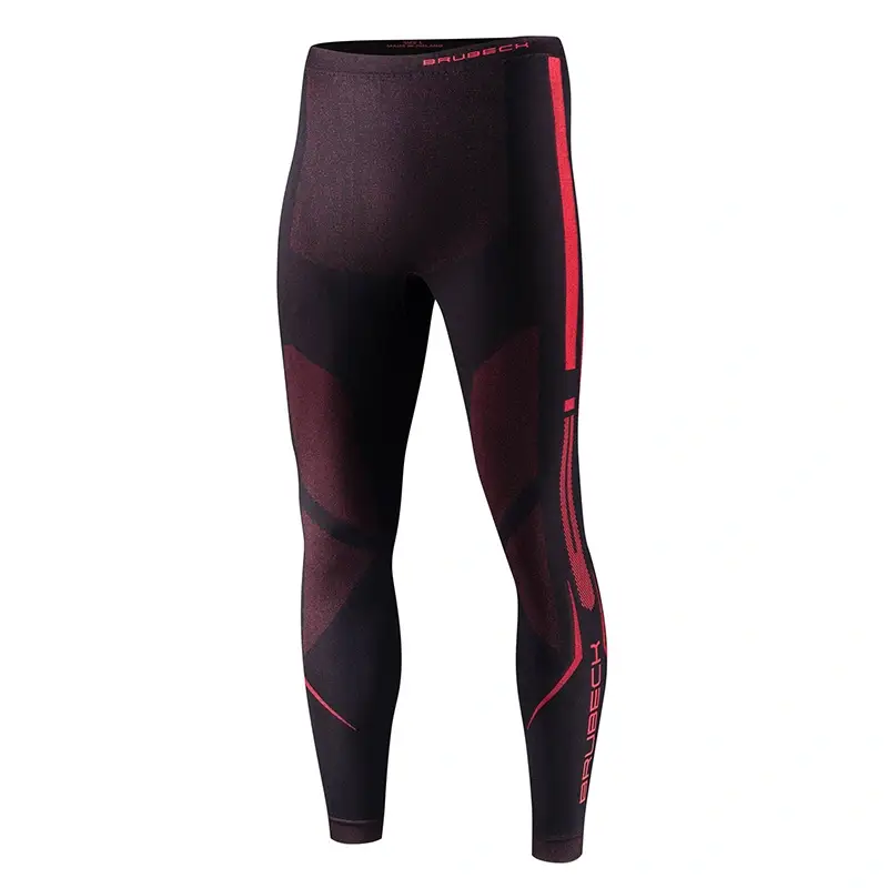 Spodnie Męskie Termoaktywne DRY Brubeck Czarno / Czerwone (LE1432M) Oferta czasowa